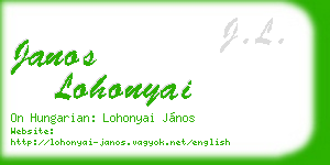 janos lohonyai business card